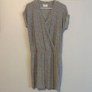 Lou & Grey Heather Gray Wrap Mini Dress. Small.